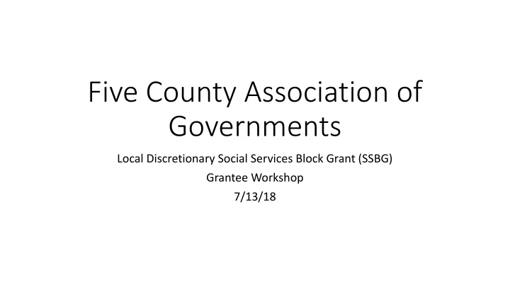 five county association of governments n.w