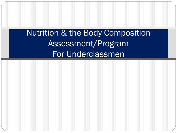 nutrition the body composition assessment program n.w