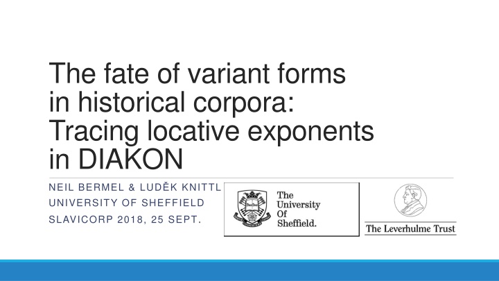 the fate of variant forms in historical corpora n.w