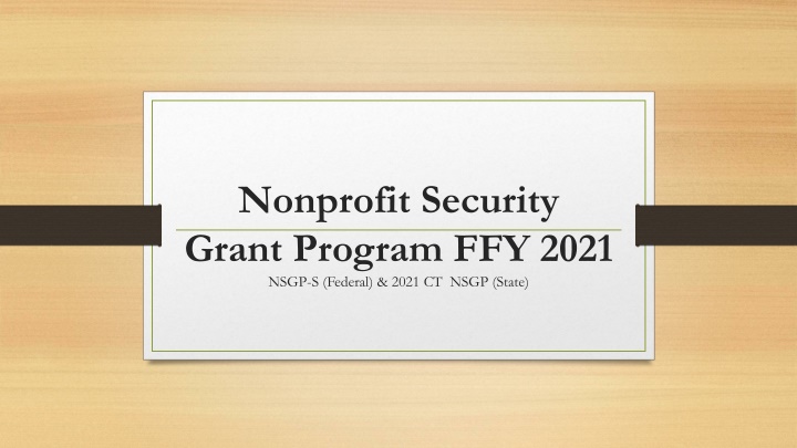 nonprofit security grant program ffy 2021 nsgp n.w