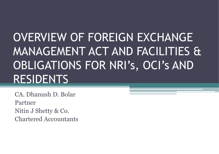 overview of foreign exchange management n.w