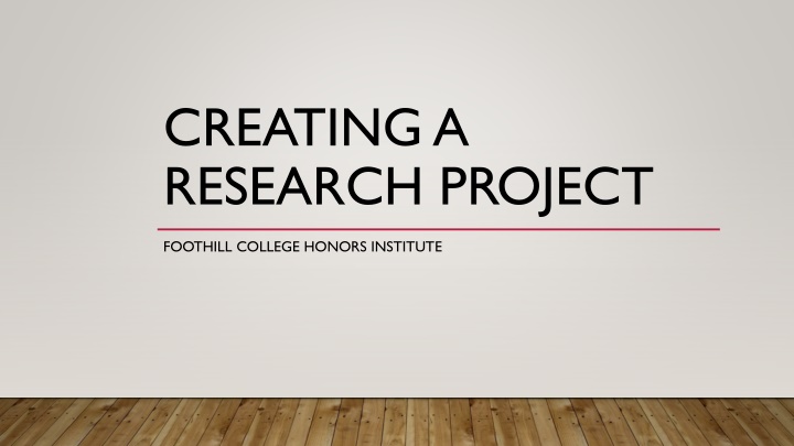 creating a research project n.w