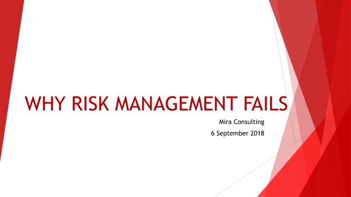 why risk management fails n.w