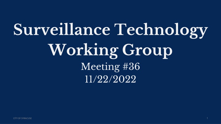surveillance technology policy and data governance n.w
