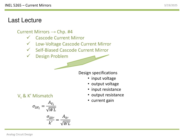 inel 5265 current mirrors n.w