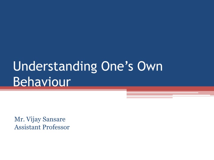 understanding one s own behaviour n.w