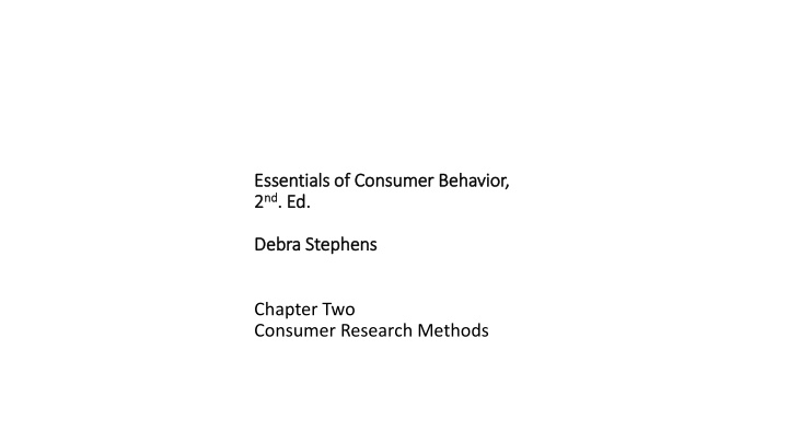essentials of consumer behavior essentials n.w