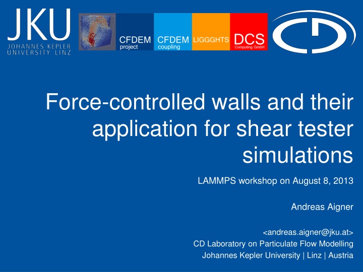 force controlled walls and their application n.w