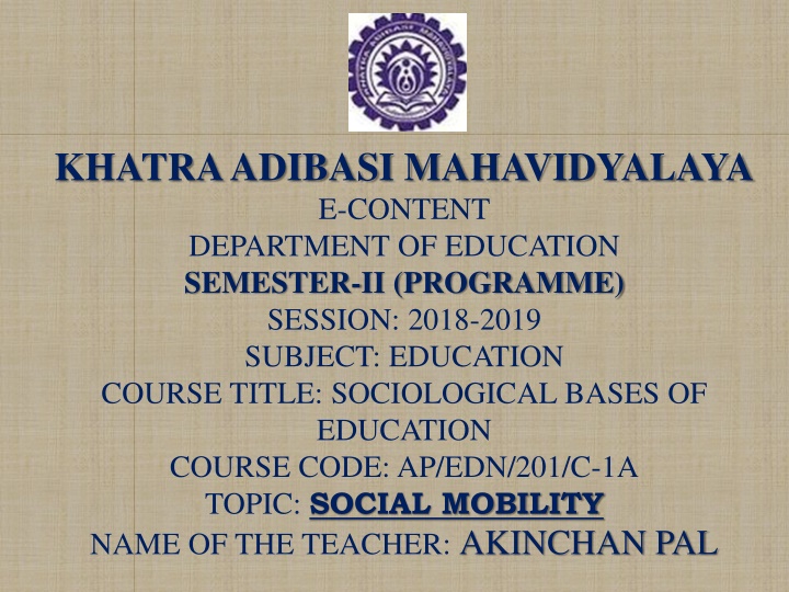 khatra adibasi mahavidyalaya e content department n.w