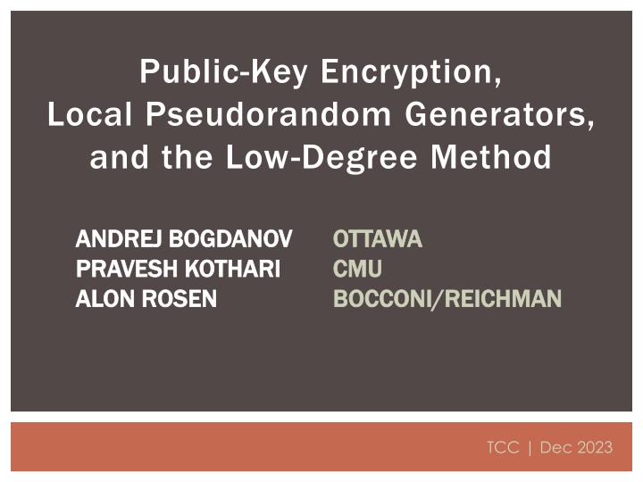 public key encryption local pseudorandom n.w