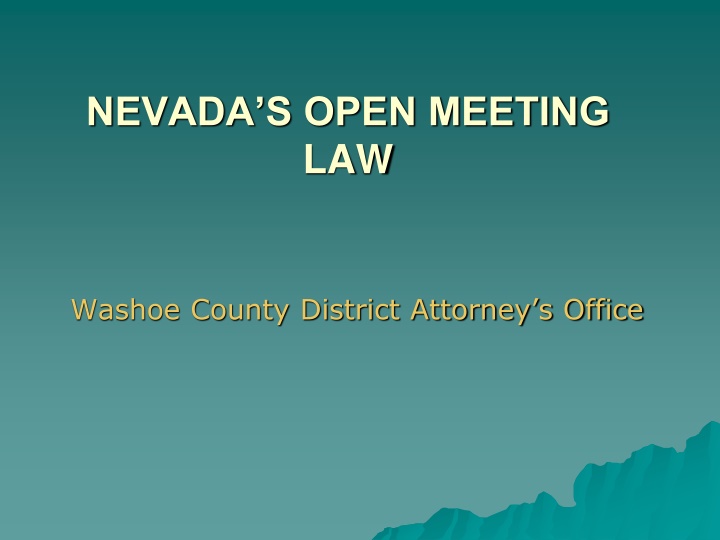 nevada s open meeting law n.w