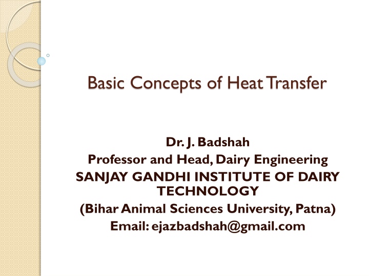 basic concepts of heat transfer n.w