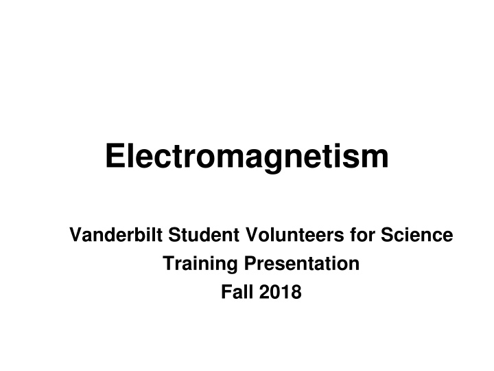 electromagnetism n.w