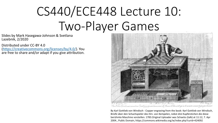 cs440 ece448 lecture 10 two player games slides n.w