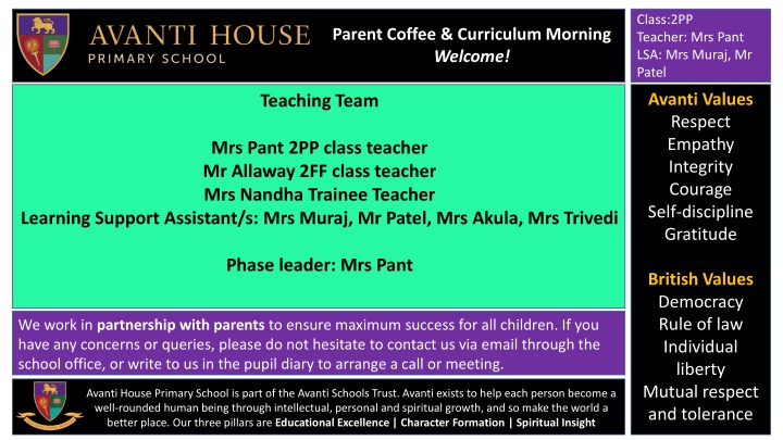 class 2pp teacher mrs pant lsa mrs muraj mr patel n.w