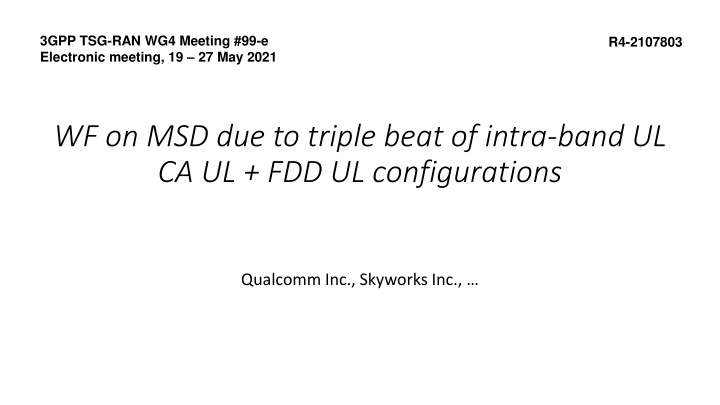 3gpp tsg ran wg4 meeting 99 e electronic meeting n.w