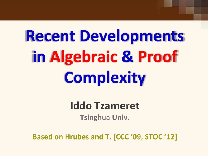 recent developments in algebraic proof complexity n.w