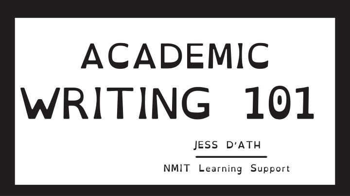 academic writing 101 n.w