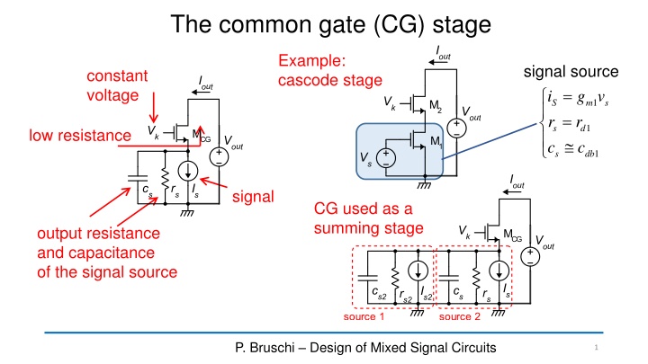the common gate cg stage n.w