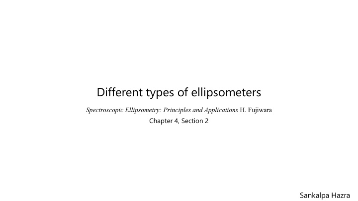 different types of ellipsometers n.w