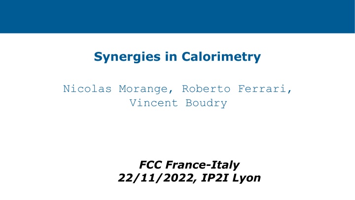 synergies in calorimetry n.w