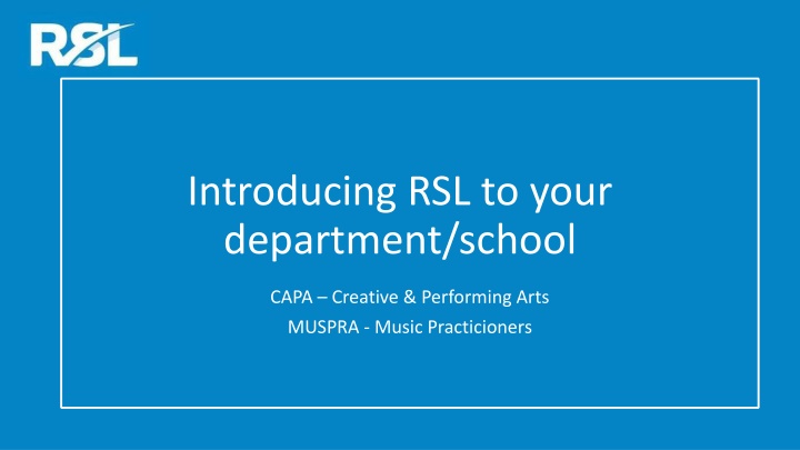 introducing rsl to your department school n.w