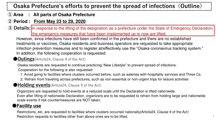 osaka prefecture s efforts to prevent the spread n.w