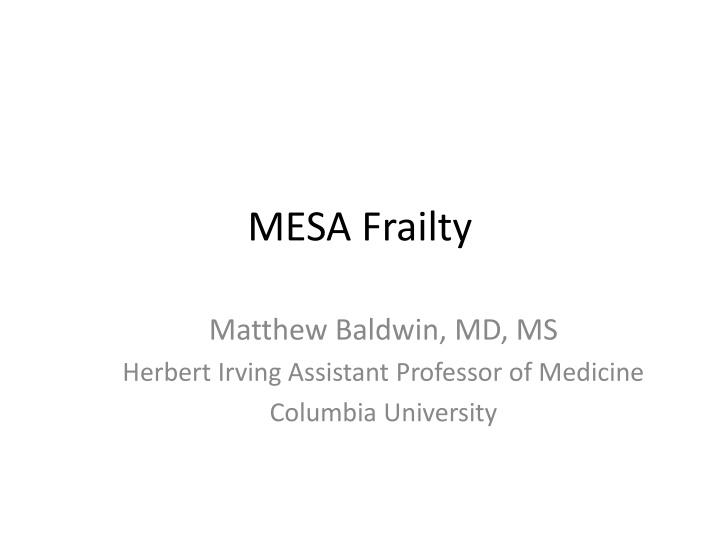 mesa frailty n.w