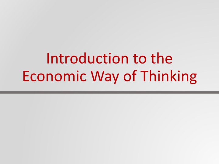 introduction to the economic way of thinking n.w