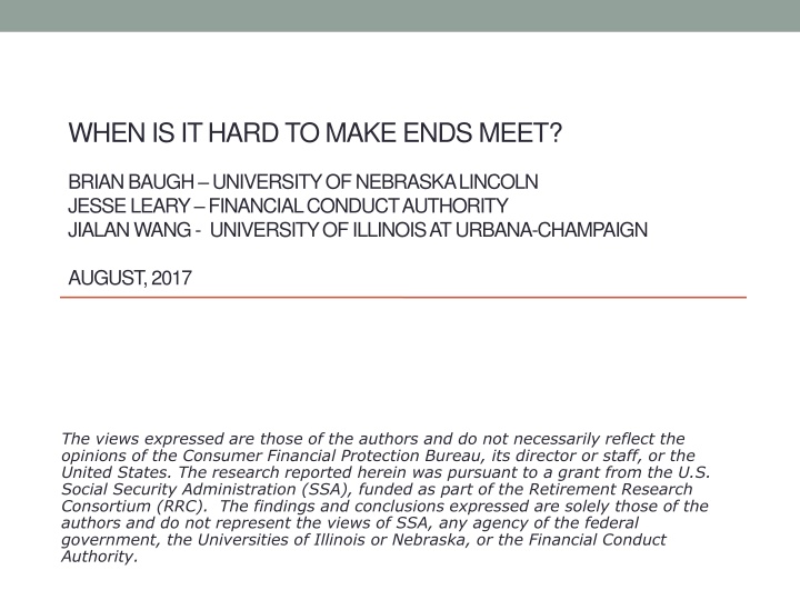 when is it hard to make ends meet n.w