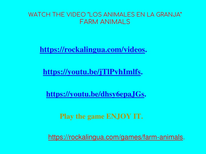 watch the video los animales en la granja farm n.w