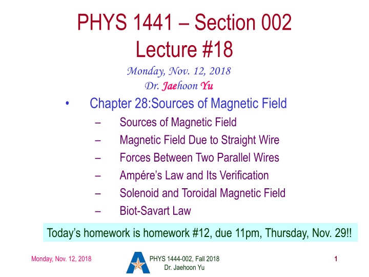 phys 1441 section 002 lecture 18 monday n.w