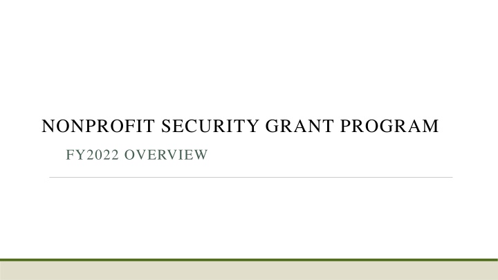 nonprofit security grant program n.w