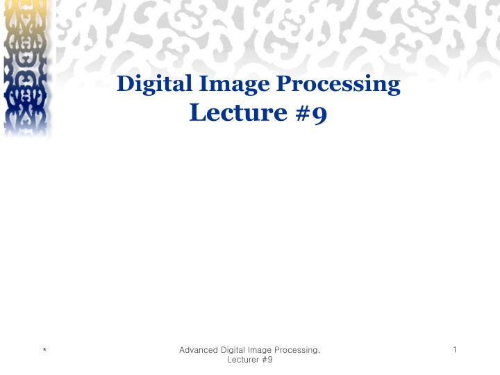 digital image processing lecture 9 n.w