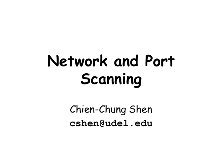 network and port scanning n.w