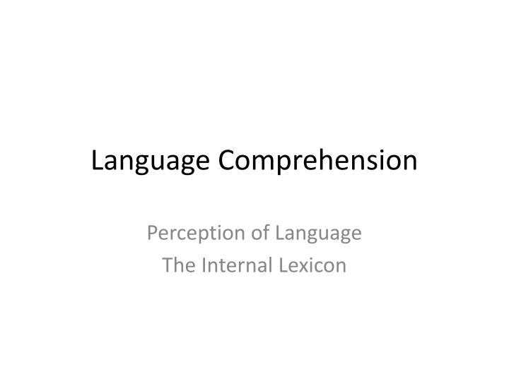 language comprehension n.w