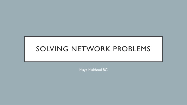 solving network problems n.w