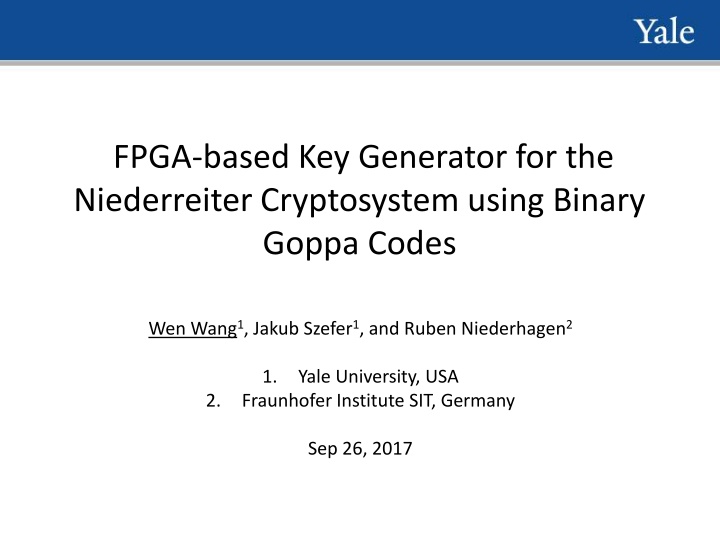 fpga based key generator for the niederreiter n.w