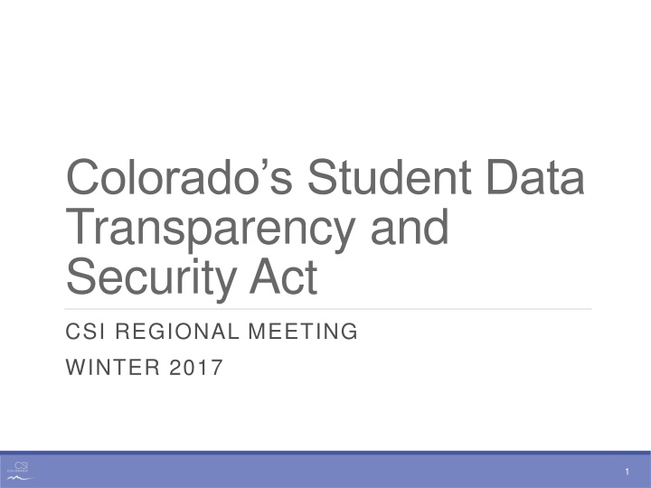 colorado s student data transparency and security n.w