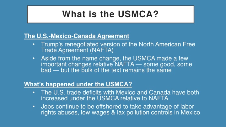 what is the usmca n.w