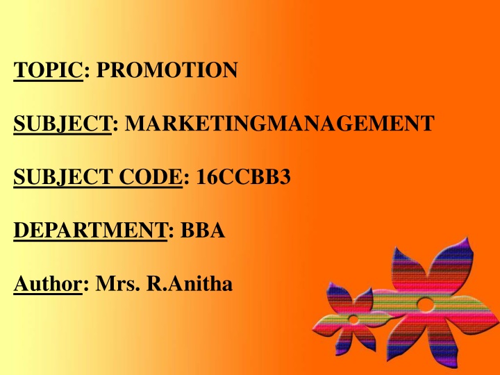 topic promotion n.w