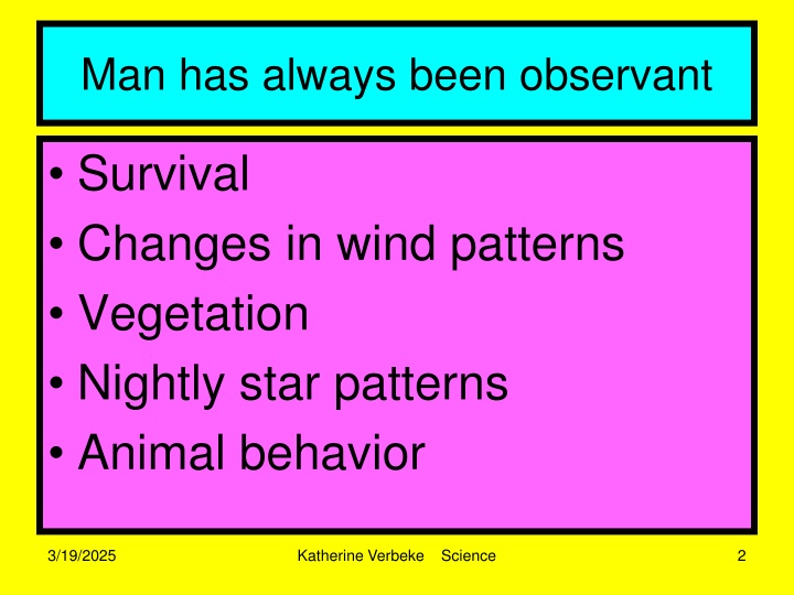 man has always been observant n.w