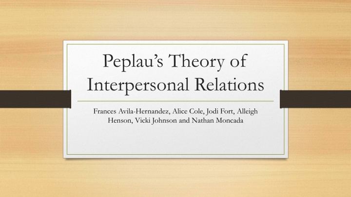 peplau s theory of interpersonal relations n.w
