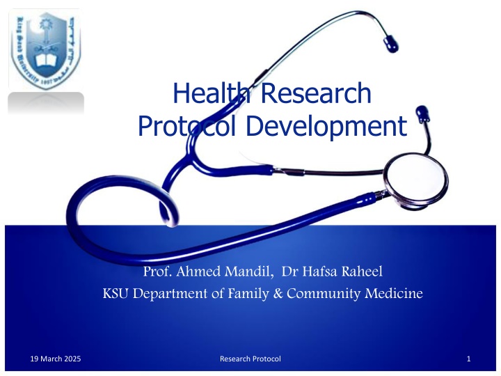 health research protocol development n.w