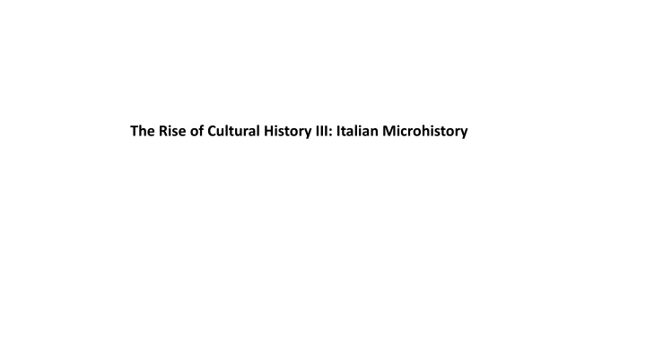 the rise of cultural history iii italian n.w