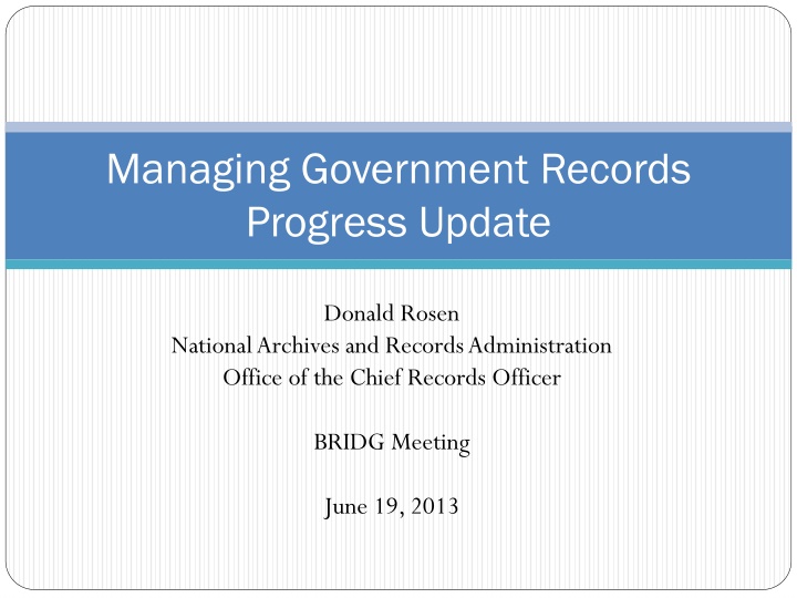 managing government records progress update n.w