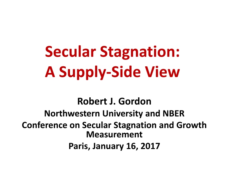 secular stagnation a supply side view n.w
