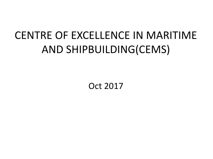 centre of excellence in maritime and shipbuilding n.w