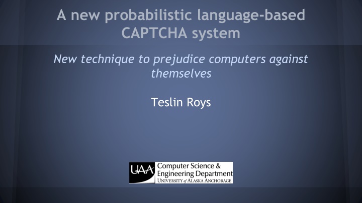 a new probabilistic language based captcha system n.w