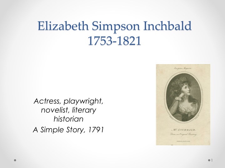 elizabeth simpson inchbald 1753 1821 n.w
